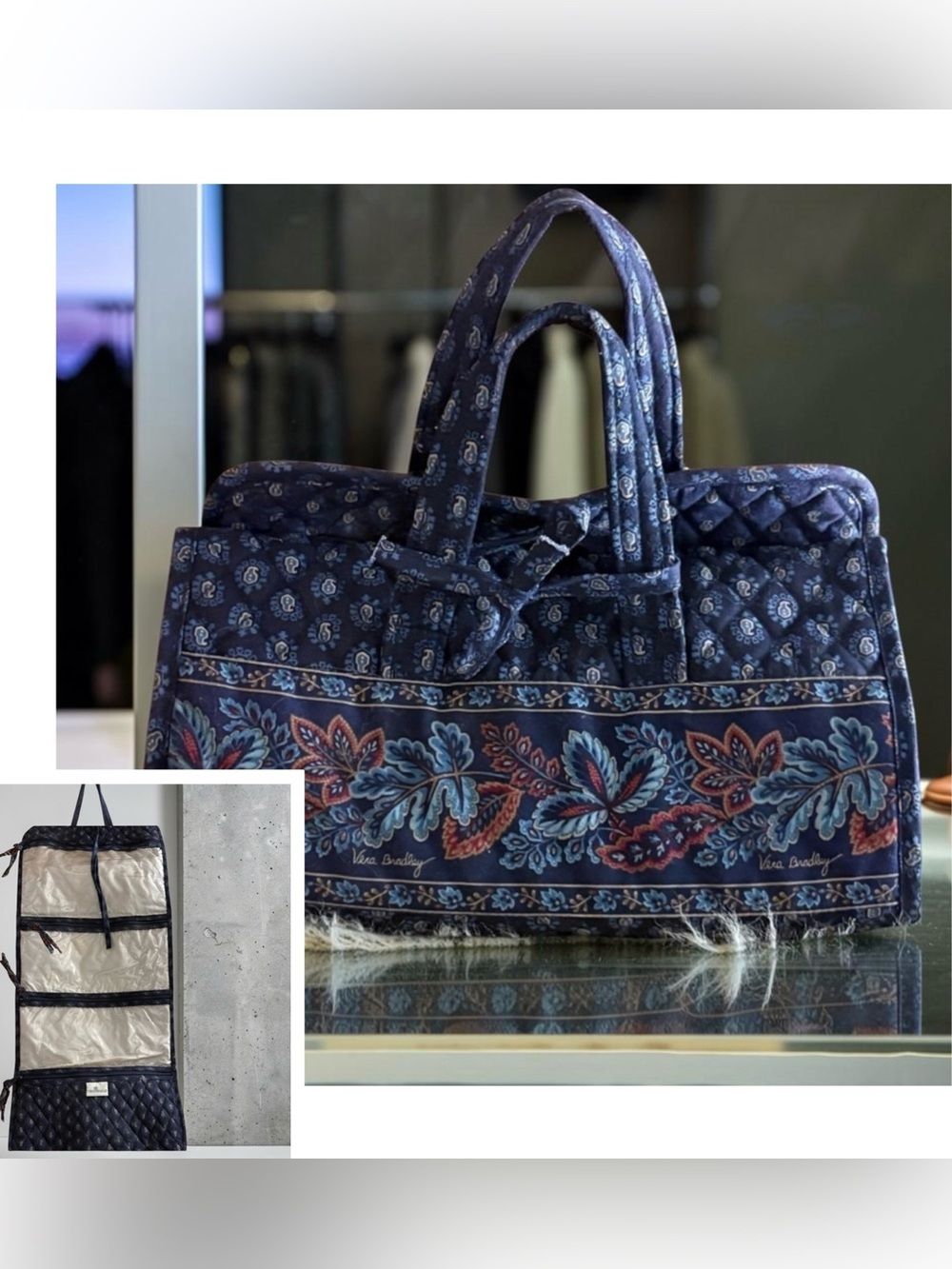 Vera Bradley ‘Classic Navy’ Floral Travel Cosmetic Bag